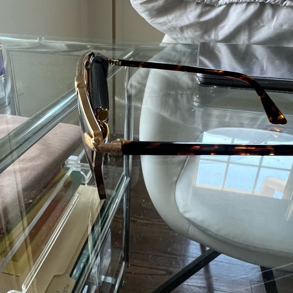 Dior Gold and Black(leather detail) Sunglasses - Picture 3 of 5